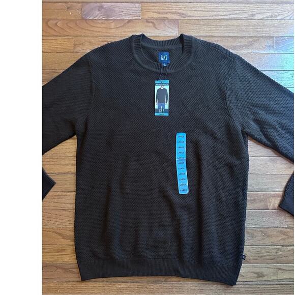 Gap Mens Sweater in Java Brown NWT Ribbed Seed Stitched - Picture 2 of 9